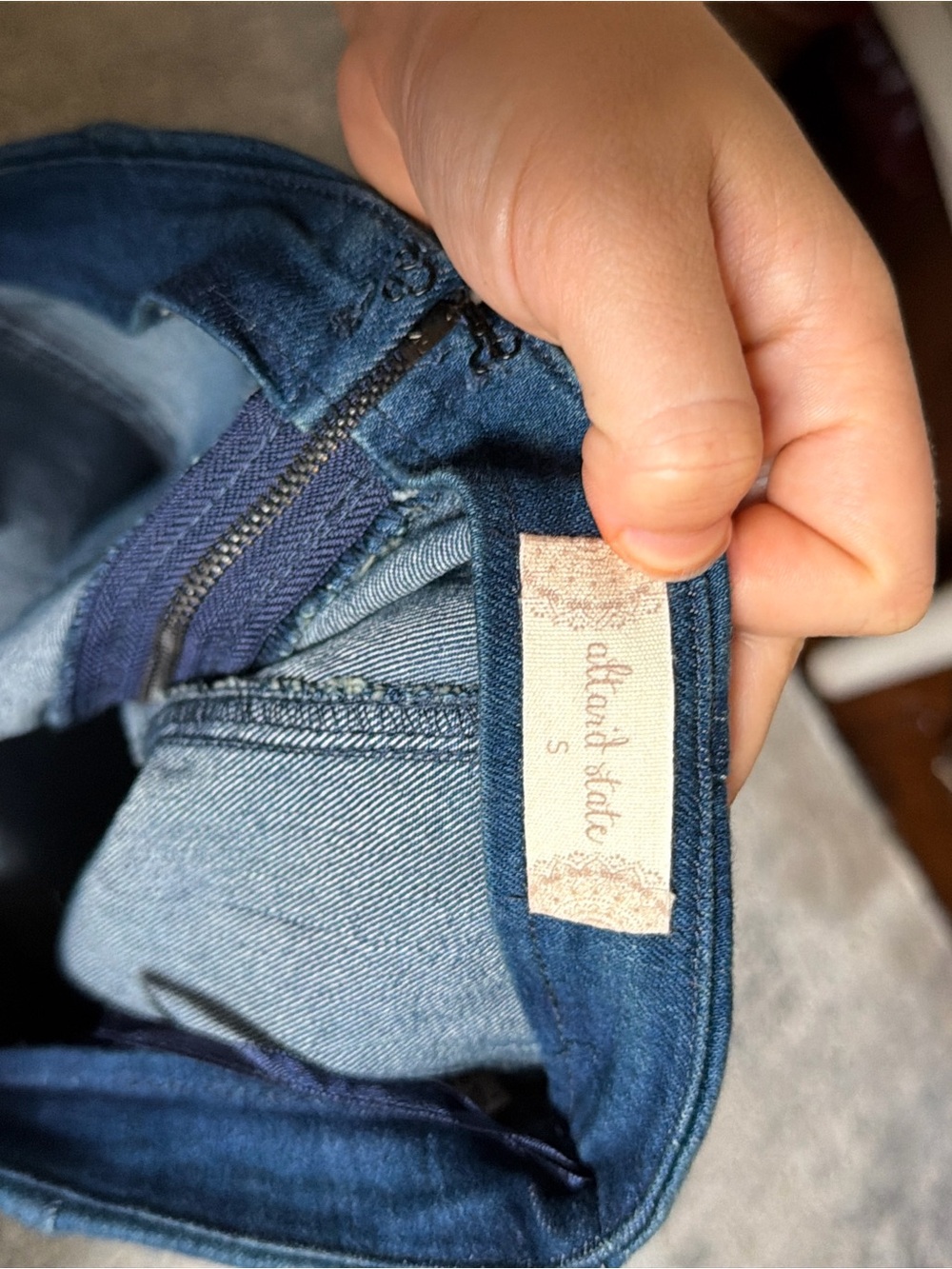 Altar'd State Dark Blue Denim Mini Skirt - Picture 3 of 3